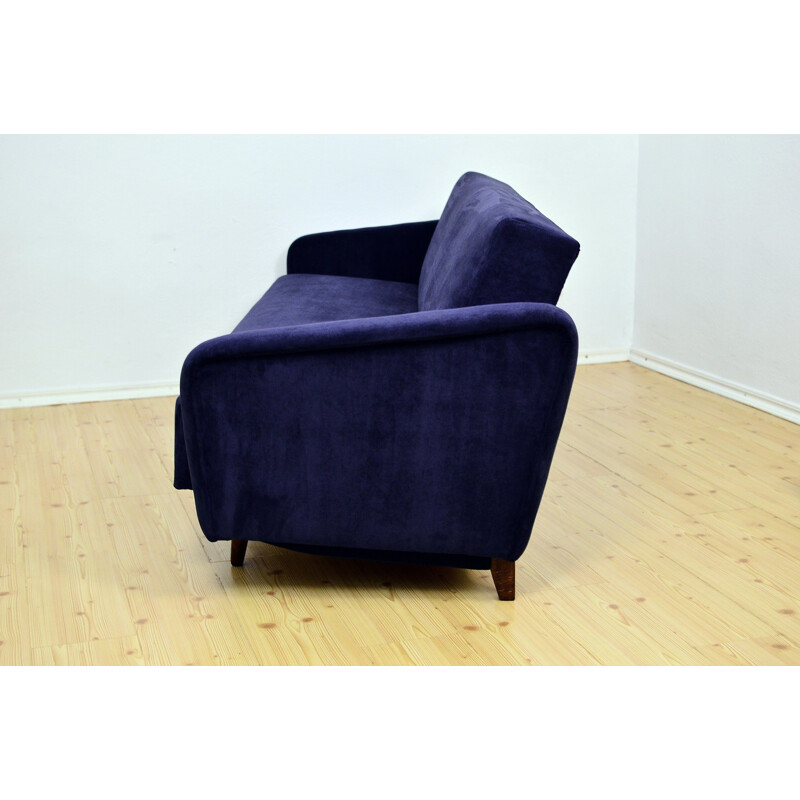 Vintage sofa bed in navy blue color - 1960s