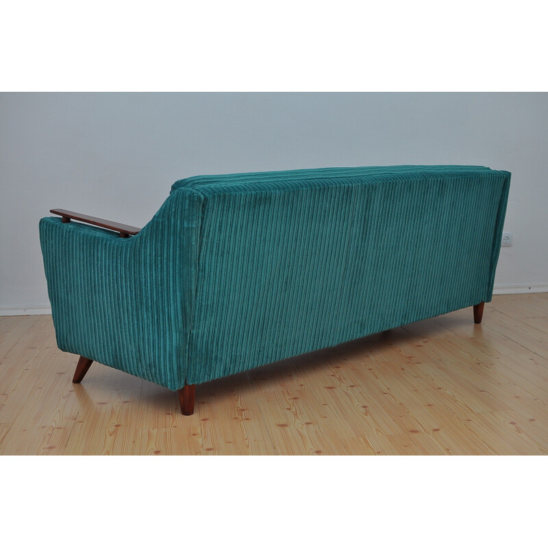 Vintage green 3 -seater sofa bed - 1960s