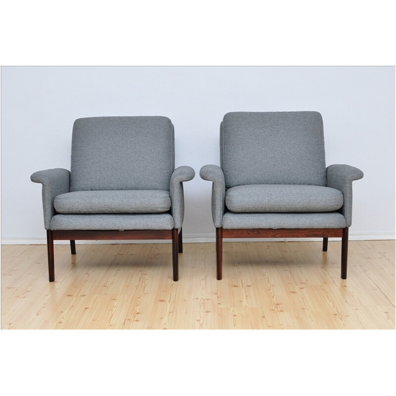 Pair of grey "Jupiter" Armchairs by Finn Juhl for France & Søn - 1960s