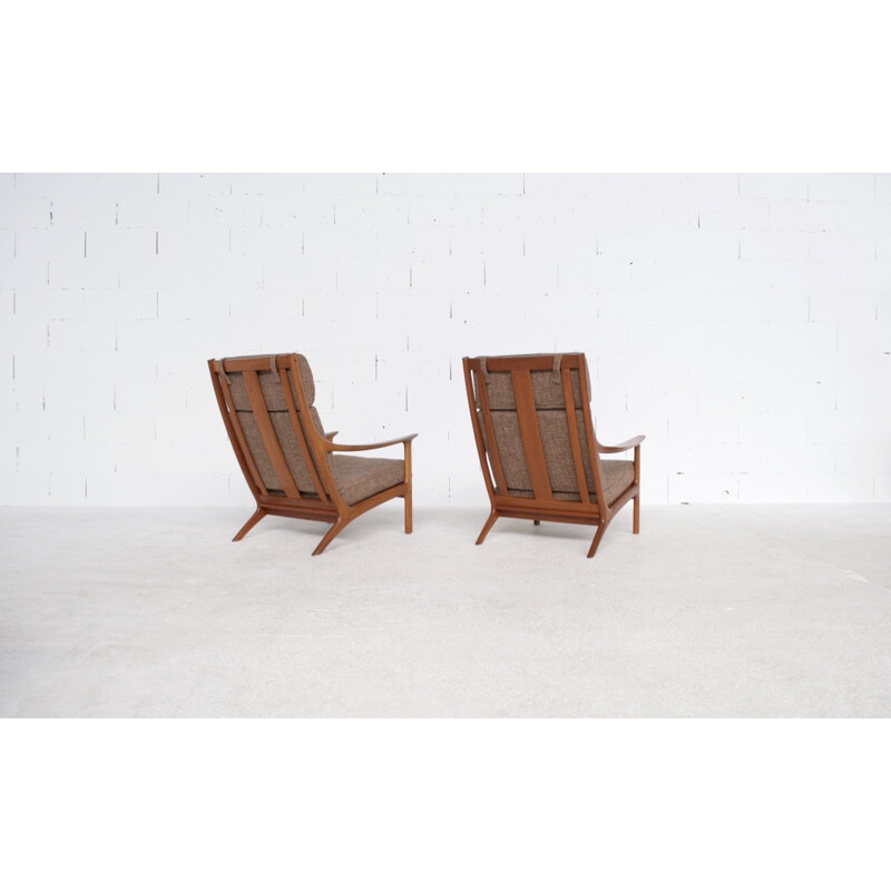 Vintage set of 2 armchairs in teak by Edvard Valentine for Fraska - 1950s