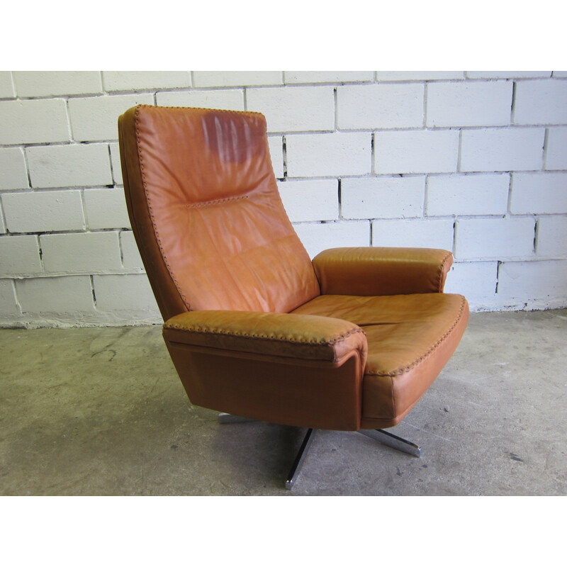 Fauteuil lounge vintage à dossier haut pour De Sede - 1970