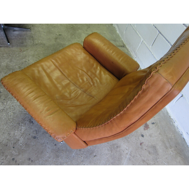 Fauteuil lounge vintage à dossier haut pour De Sede - 1970