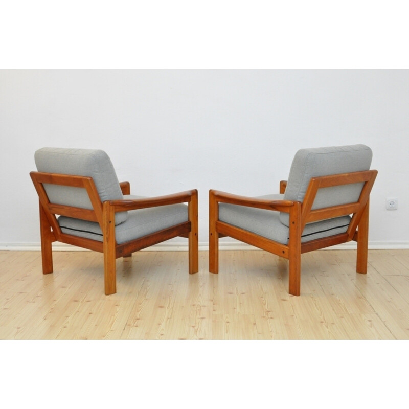 Set of 2 vintage teak armchairs - 1960s