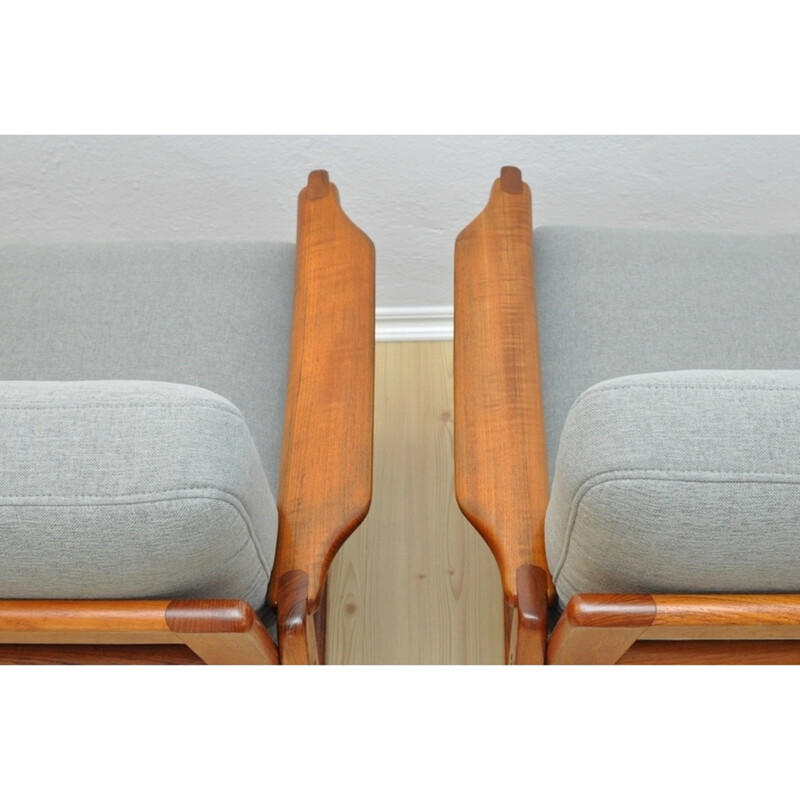 Set of 2 vintage teak armchairs - 1960s