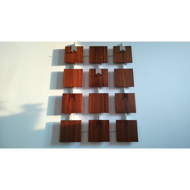 Vintage Teak Wall Rack Coat - 1970s