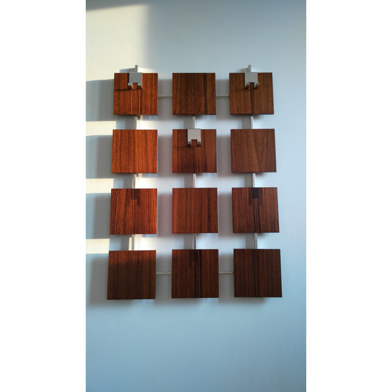 Vintage Teak Wall Rack Coat - 1970s