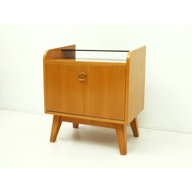 Vintage Small Ash Wood Cabinet - 1950s