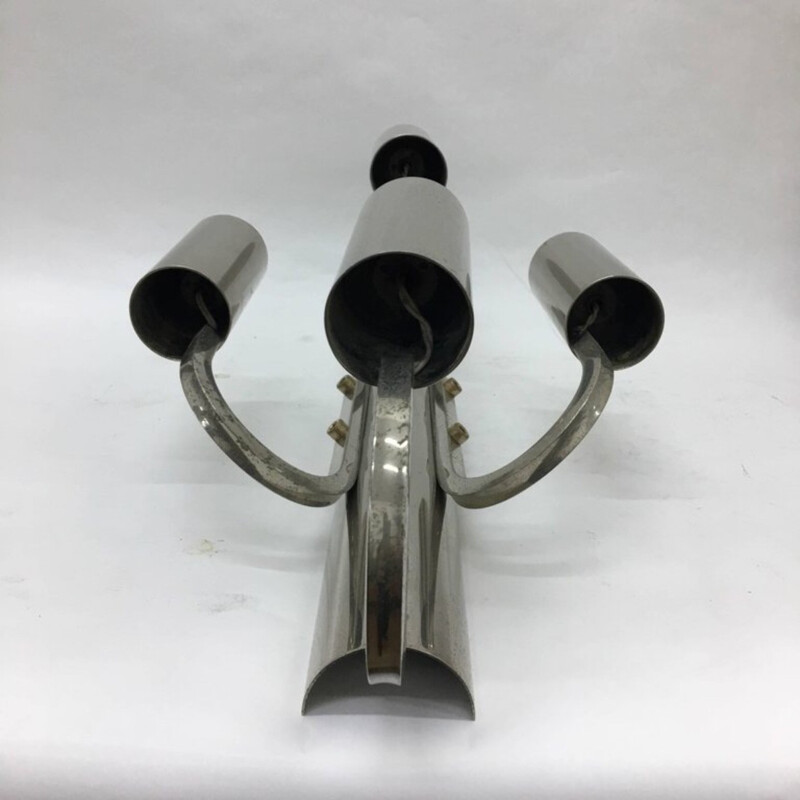 Set of 4 vintage chrome wall lamps, Italy 1960