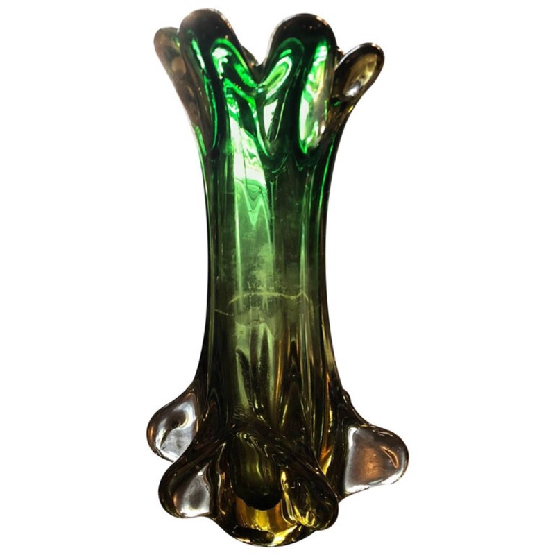 Green vintage Vase in Murano Glass - 1960s