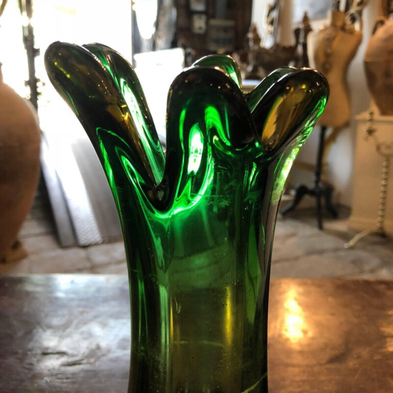 Green vintage Vase in Murano Glass - 1960s