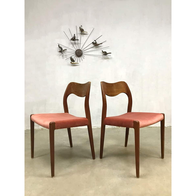 Set of 4 danish "Model 71" Dining Chairs by Niels O. Møller for J. L. Møllers - 1951