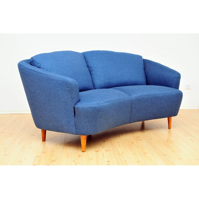 Vintage 2-Seater Sofa in royal blue - 1950s