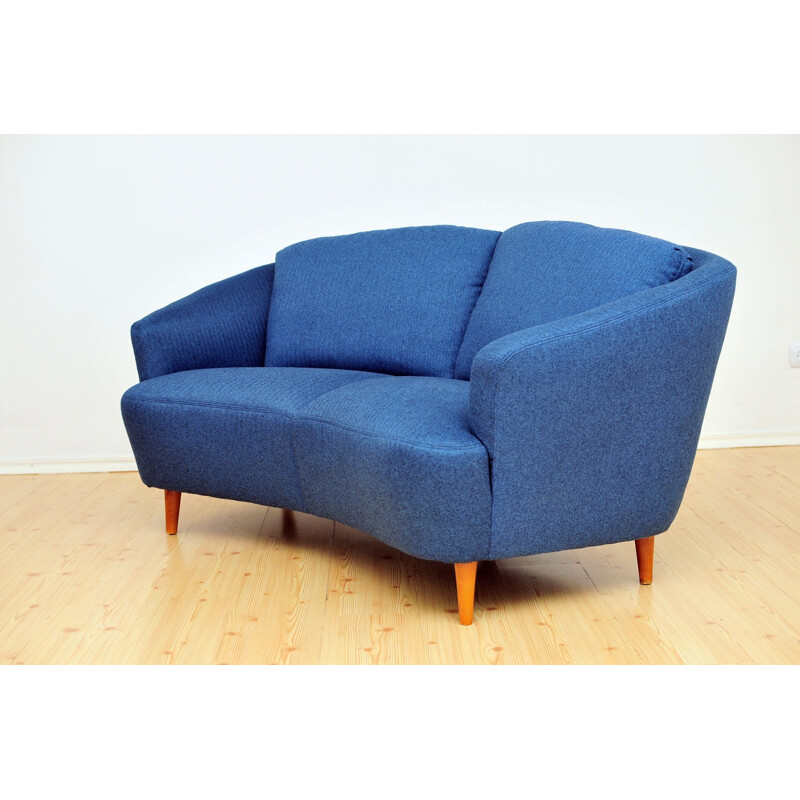 Vintage 2-Seater Sofa in royal blue - 1950s