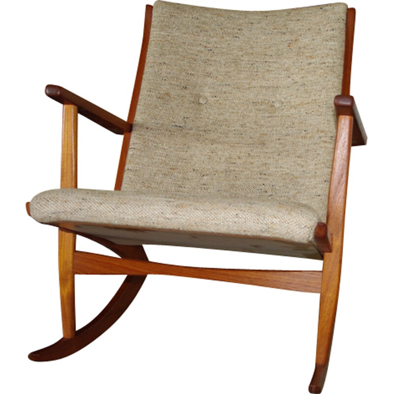 fauteuil à bascule en teck par Georg Jansen - 1950 