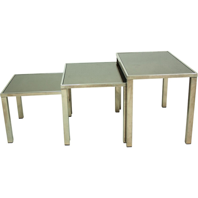 Suite de 3 tables vintage gigognes - 1970