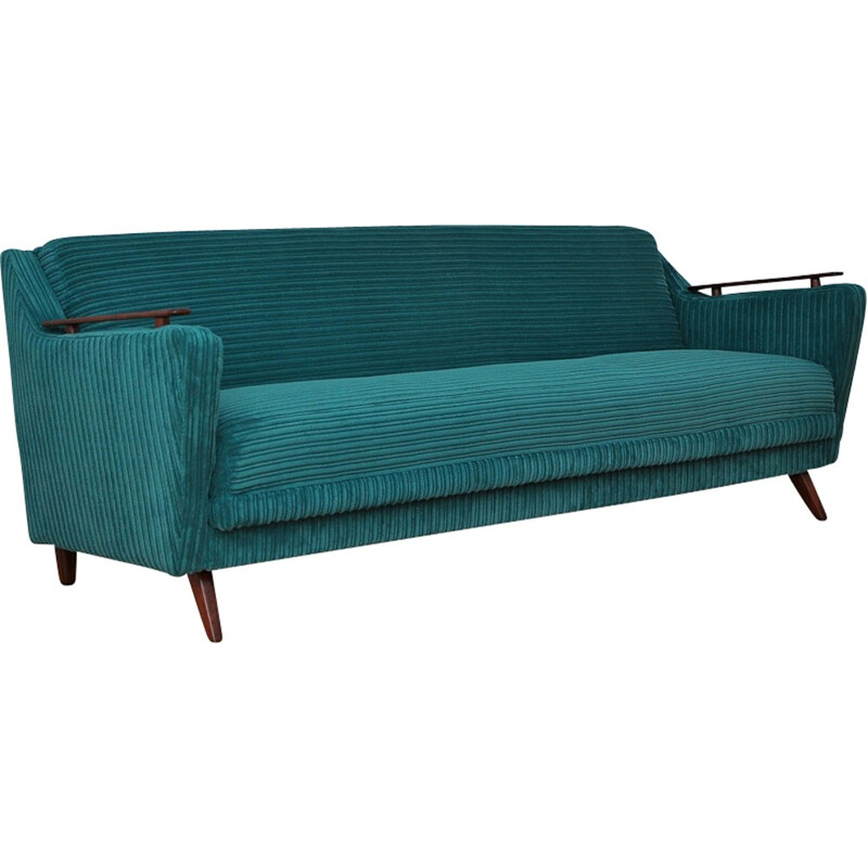 Vintage green 3 -seater sofa bed - 1960s