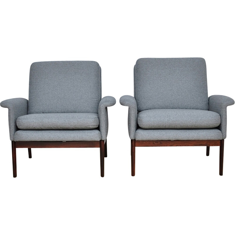 Pair of grey "Jupiter" Armchairs by Finn Juhl for France & Søn - 1960s