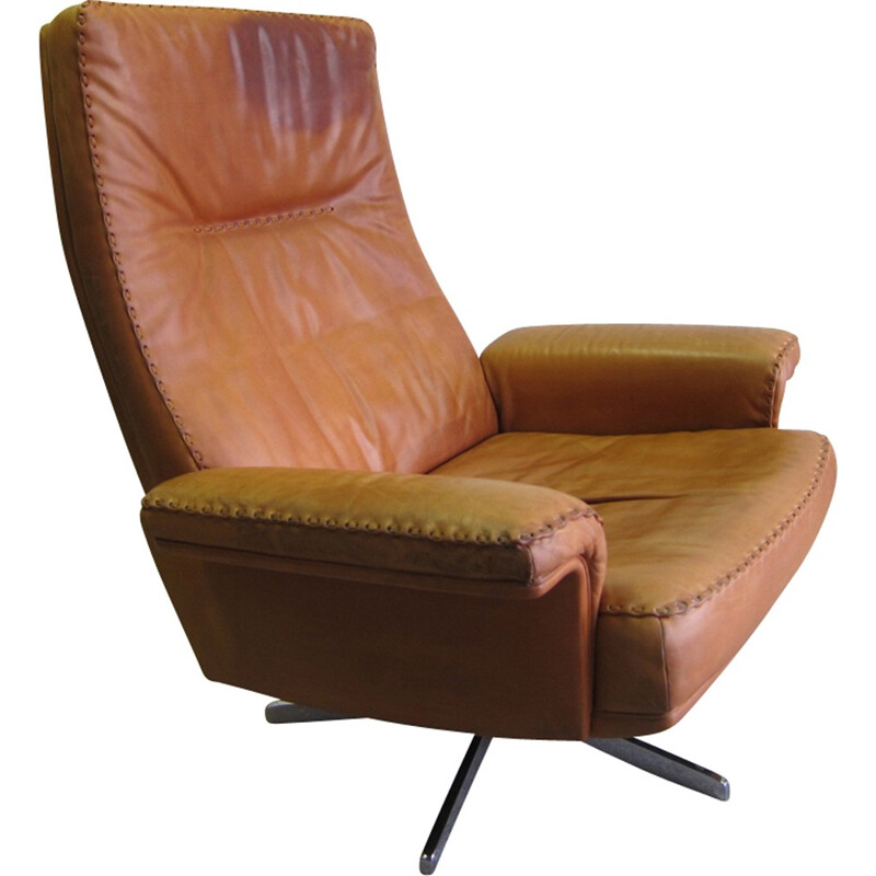 Fauteuil lounge vintage à dossier haut pour De Sede - 1970