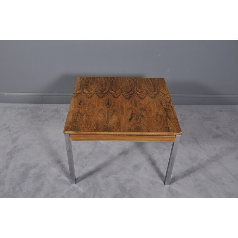 Brazilian Steel and Rosewood Vintage Coffee Table - 1960s