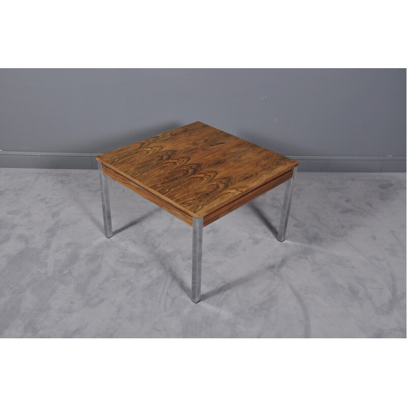 Brazilian Steel and Rosewood Vintage Coffee Table - 1960s