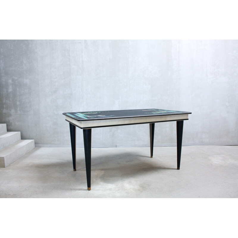 Vintage Hhnd painted dining table by Umberto Mascagni - 1950s