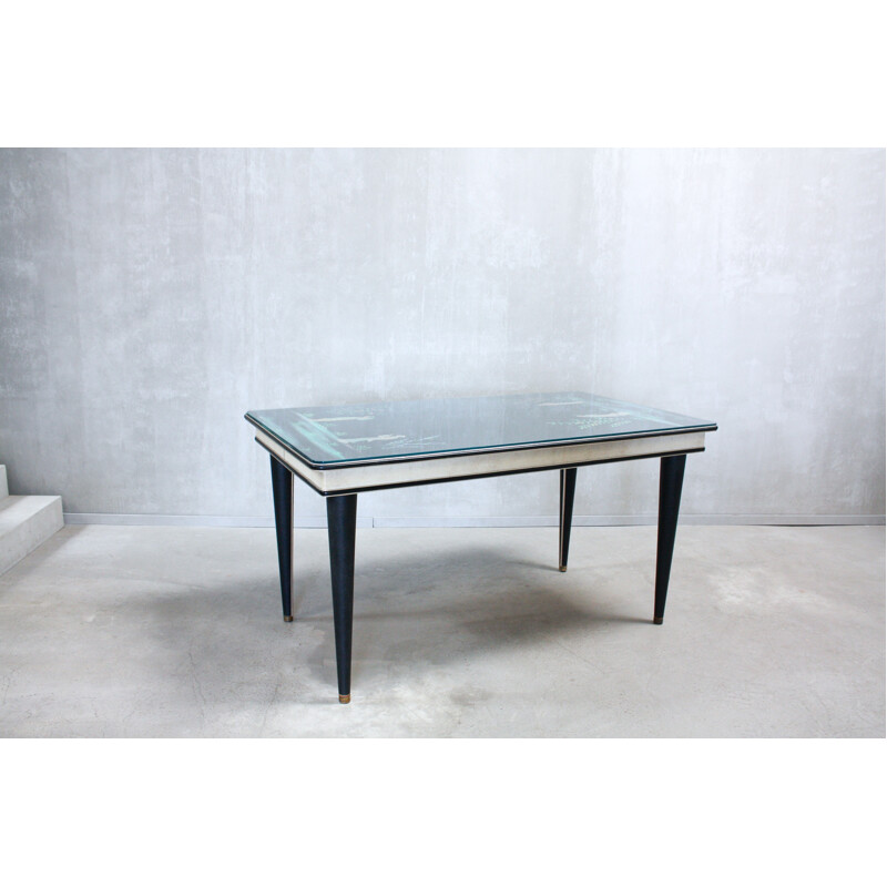 Vintage Hhnd painted dining table by Umberto Mascagni - 1950s