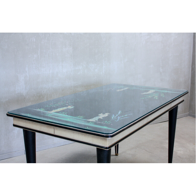 Vintage Hhnd painted dining table by Umberto Mascagni - 1950s