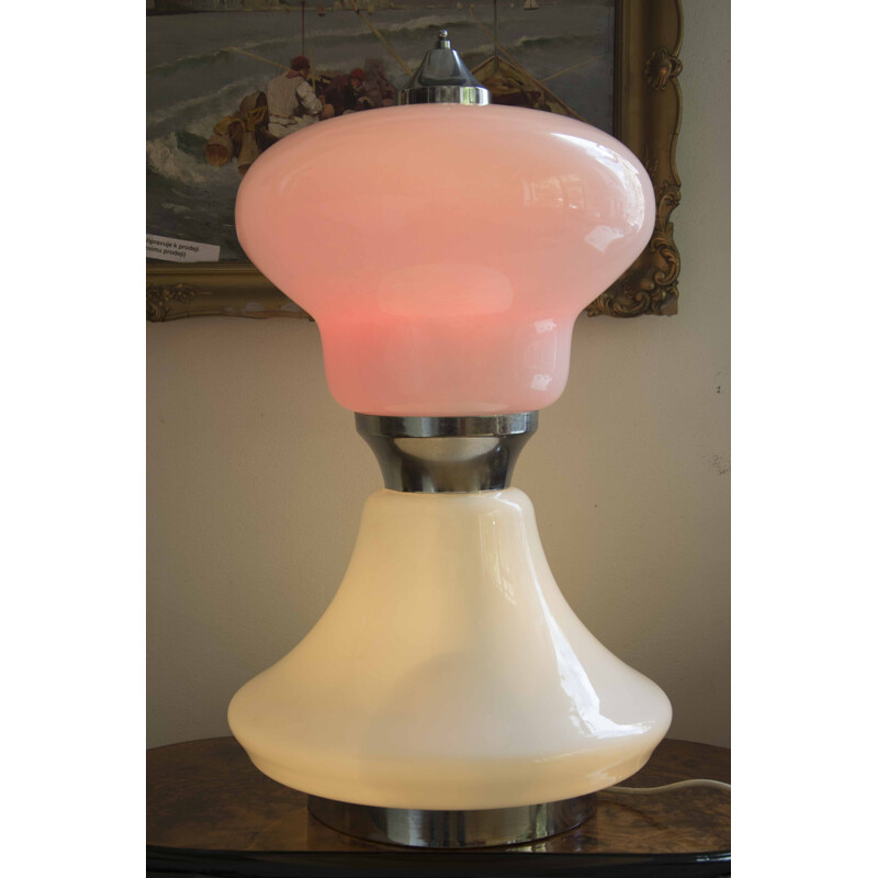 Vintage glass table lamp, Italy 1960