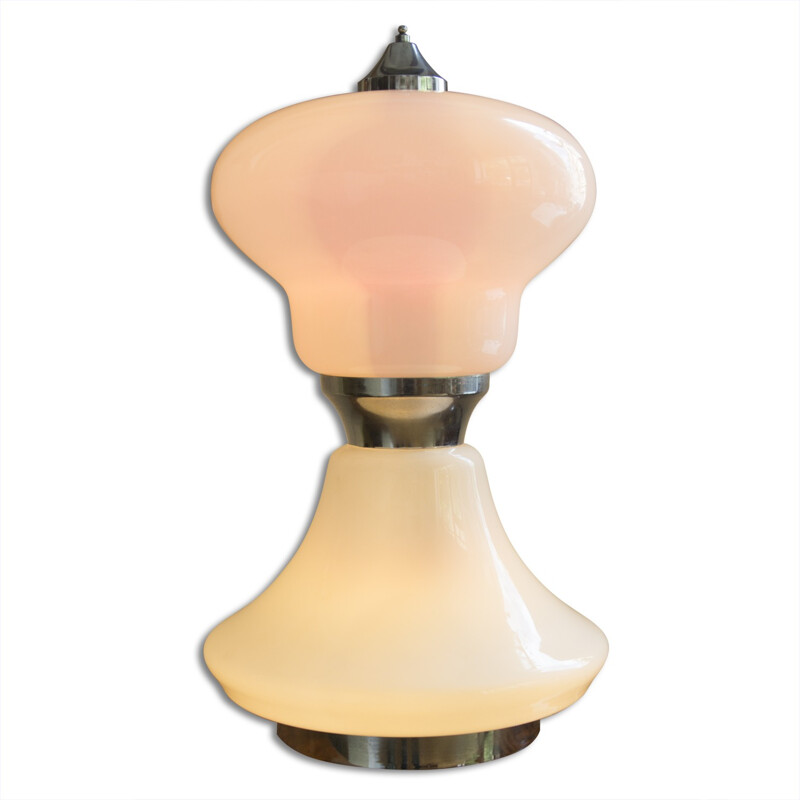 Vintage glass table lamp, Italy 1960