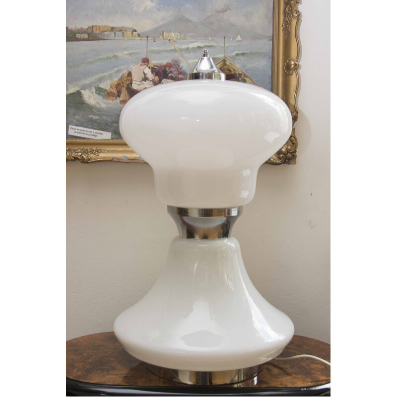 Vintage glazen tafellamp, Italië 1960