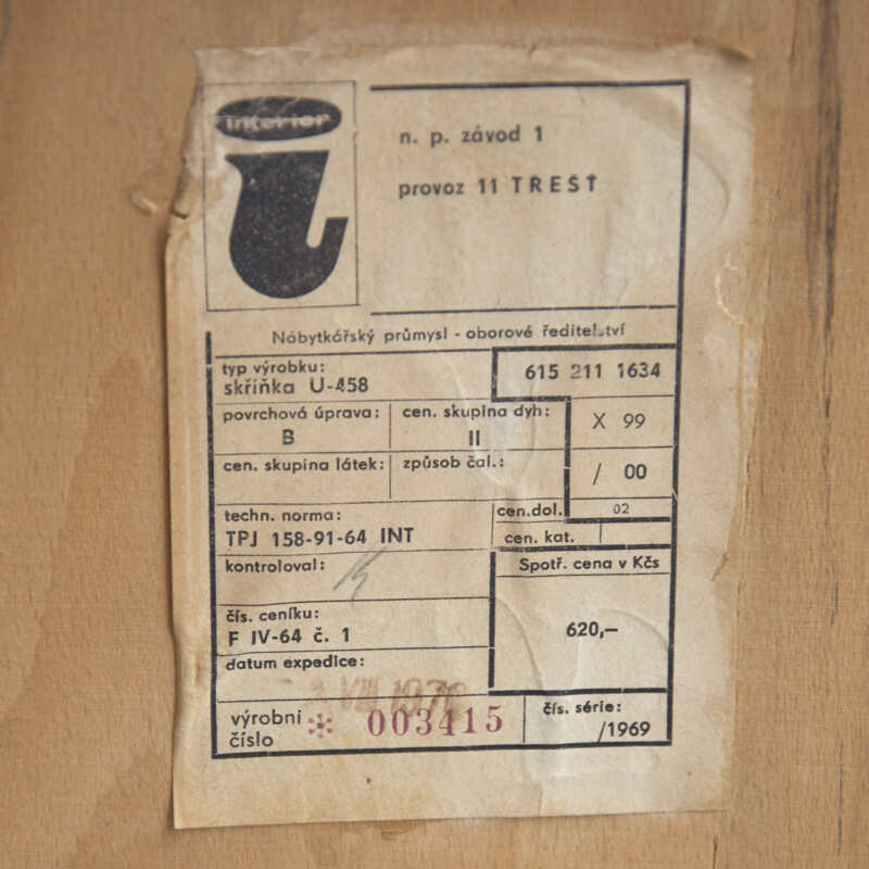 Enfilade "U-458" vintage de Jiří Jiroutek pour Interier Praha - 1960