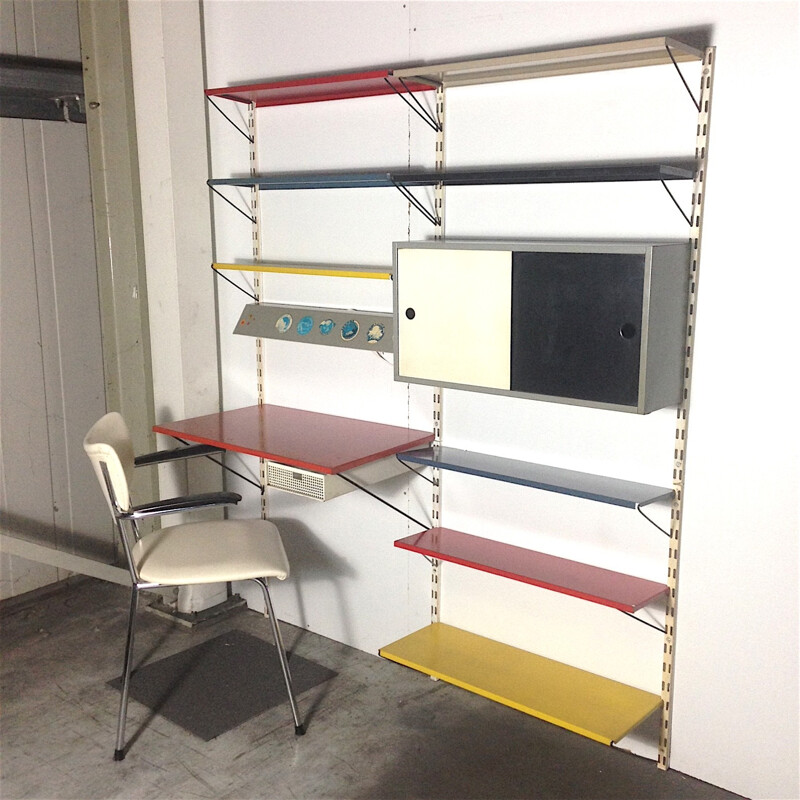 Industrial shelving system in lacquered metal, Tjerk REIJENGA - 1950s