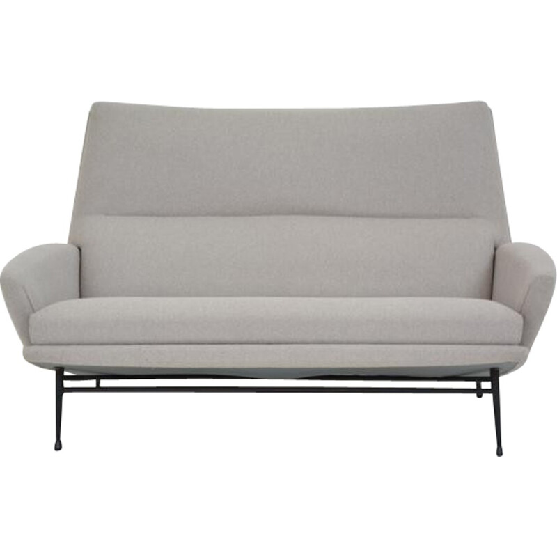 Vintage grey 2 seater sofa by Guy Besnard - 1960s