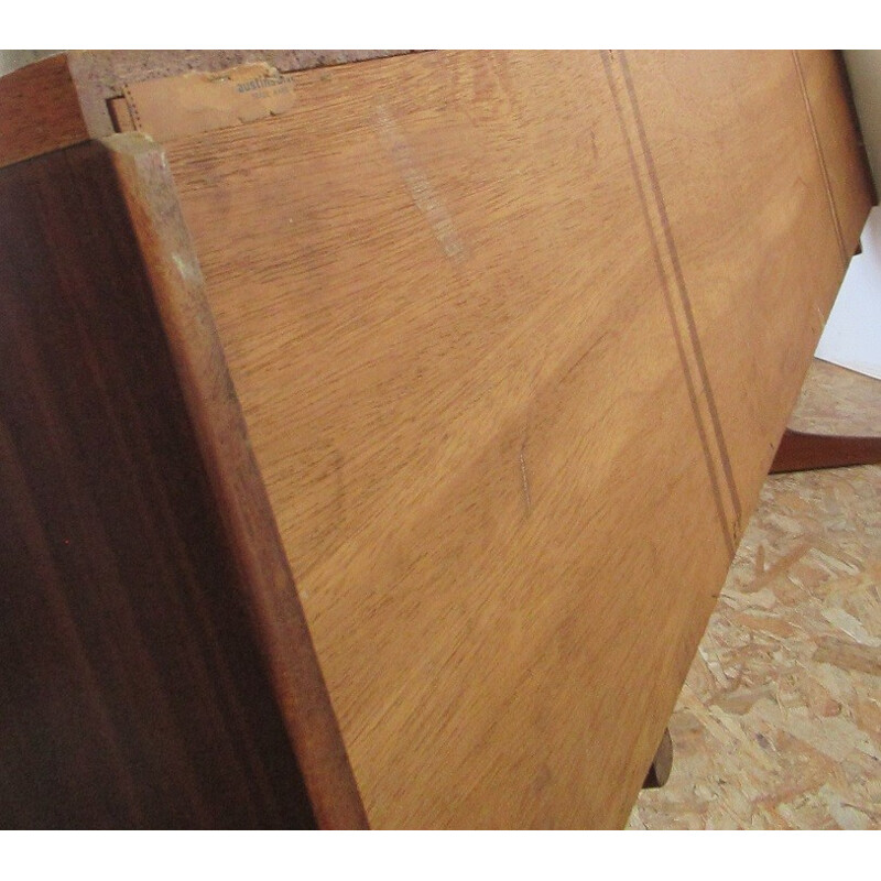 Long vintage teak chest of drawers by F.Guille - 1960s