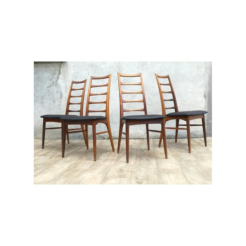 Ensemble de 4 chaises vintage "Liz" en palissandre par Niels Koefoed pour Koefoeds Mobelfabrik, Danemark 1960
