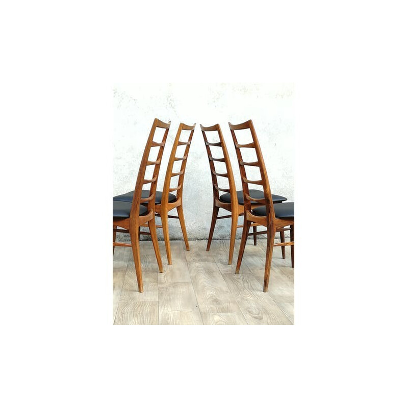 Set of 4 vintage chairs "Liz" in rosewood by Niels Koefoed for Koefoeds Mobelfabrik, Denmark 1960