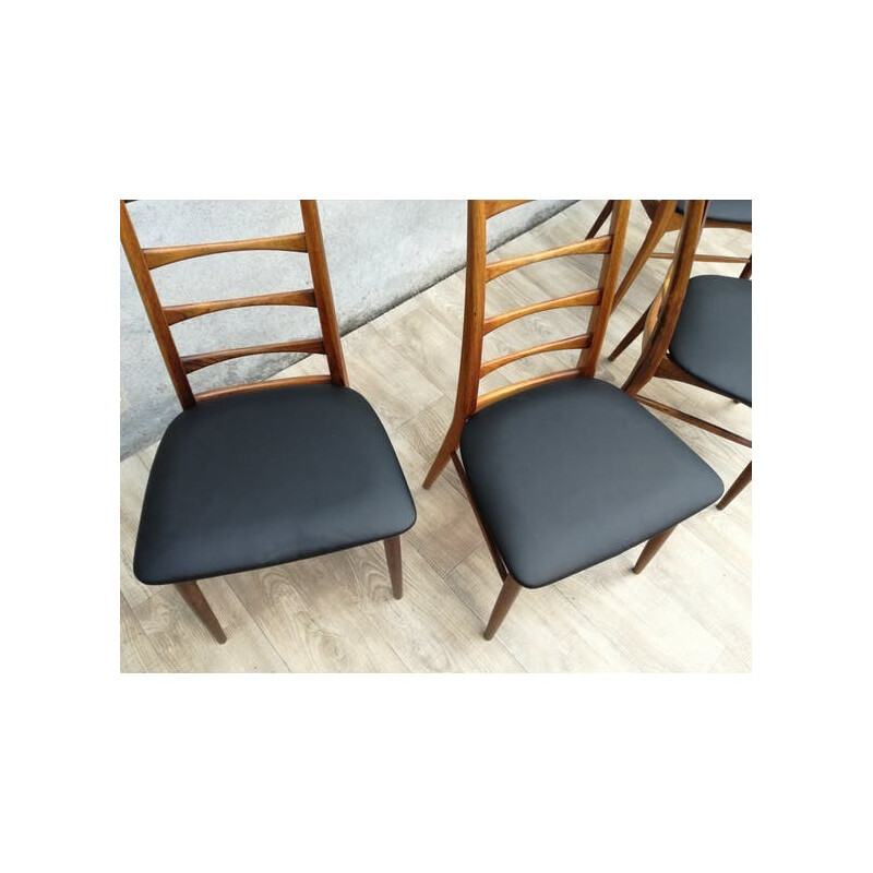 Set of 4 vintage chairs "Liz" in rosewood by Niels Koefoed for Koefoeds Mobelfabrik, Denmark 1960