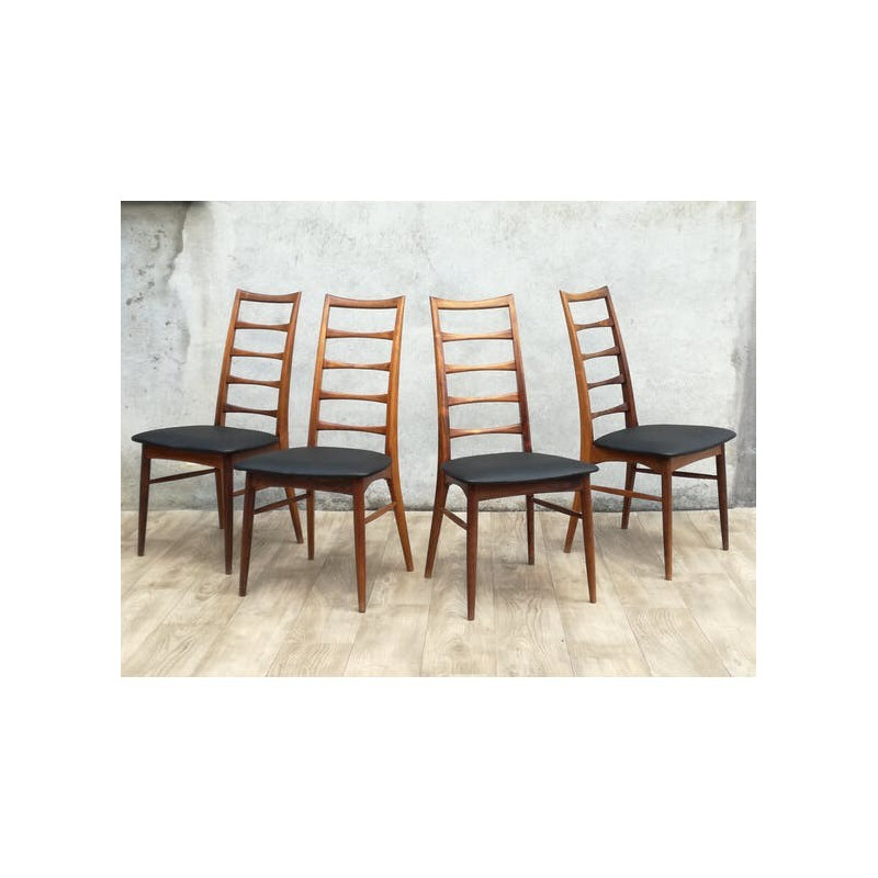 Set of 4 vintage chairs "Liz" in rosewood by Niels Koefoed for Koefoeds Mobelfabrik, Denmark 1960
