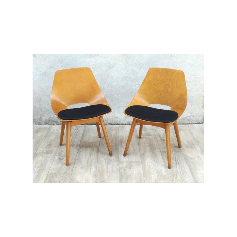 Pair of Vintage Barrel Chairs by Pierre Guariche for Steiner - 1950s
