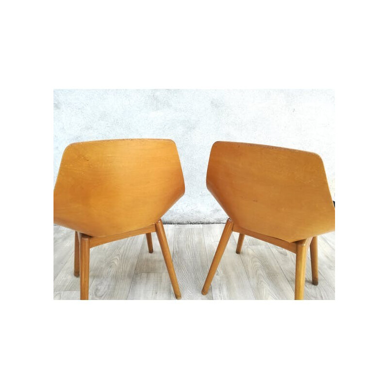 Pair of Vintage Barrel Chairs by Pierre Guariche for Steiner - 1950s