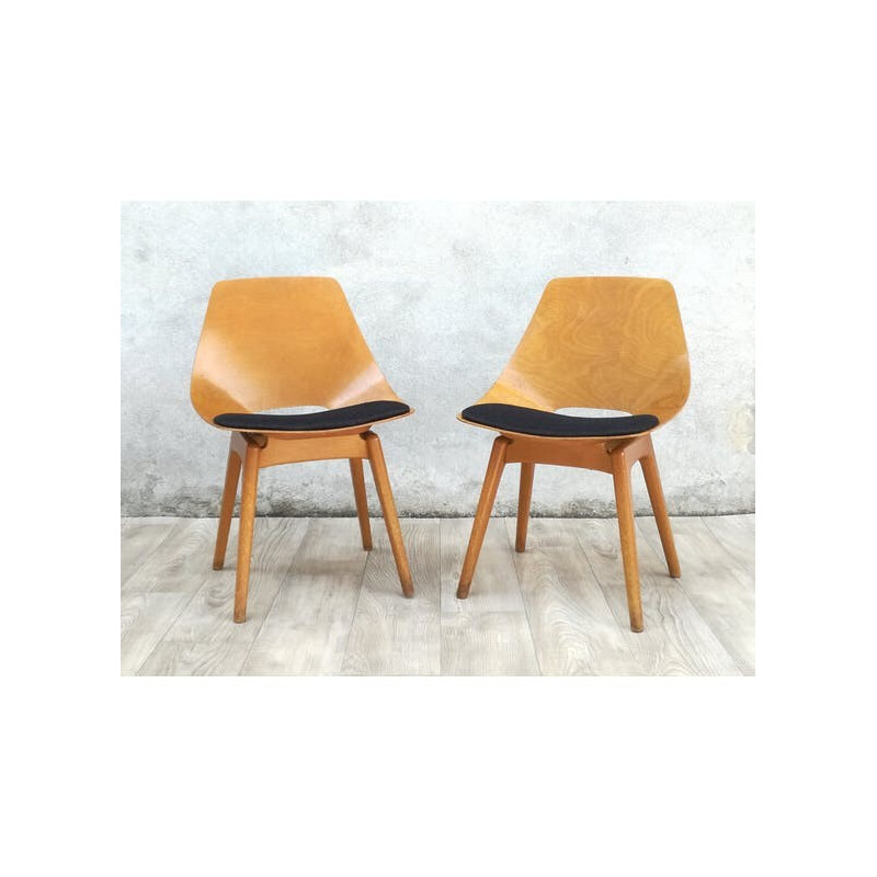 Pair of Vintage Barrel Chairs by Pierre Guariche for Steiner - 1950s