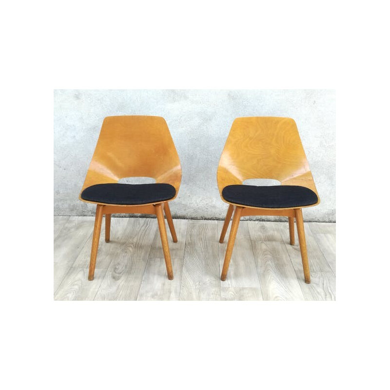 Pair of Vintage Barrel Chairs by Pierre Guariche for Steiner - 1950s