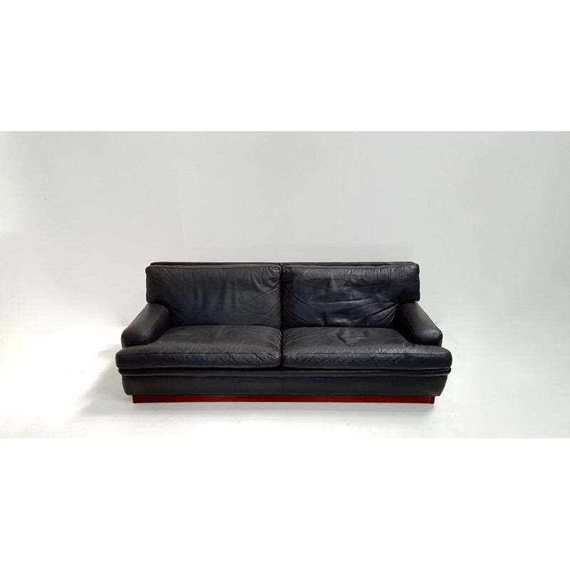 Vintage "Merkur" 3-seater sofa in leather by Arne Norell - 1960s