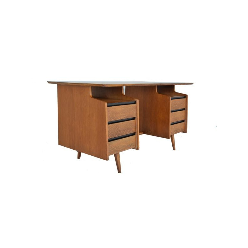 Bureau français vintage en chêne de Jacques Hauville - 1950