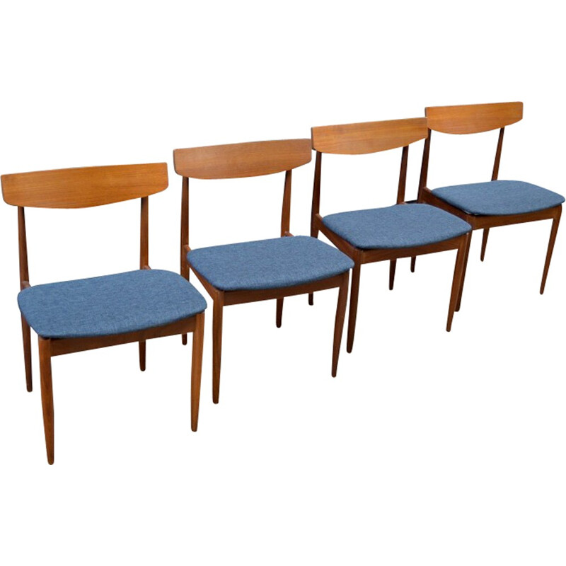 Suite de 4 chaises à repas vintage par Ib Kofod-Larsen - 1960