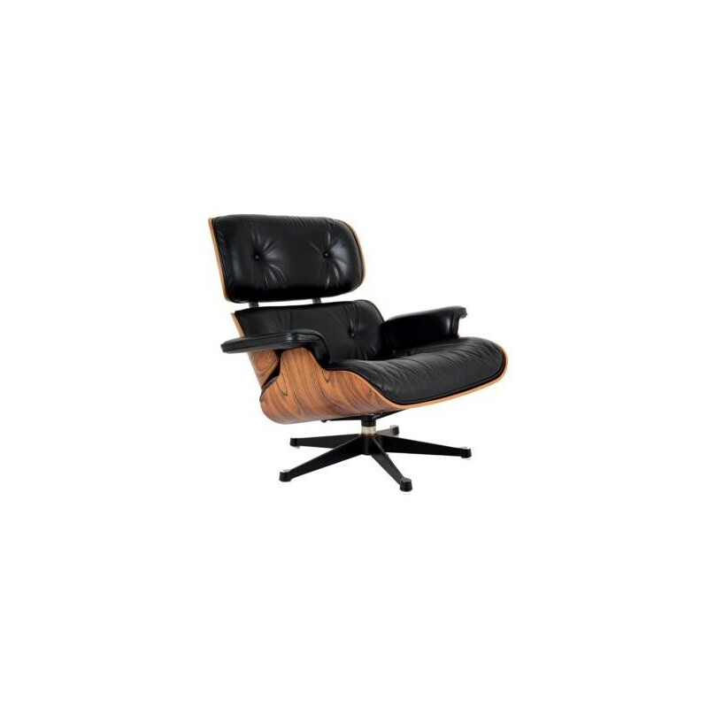 Vintage black lounge chair and rosewood by Charles Eames for Herman Miller - 1970s