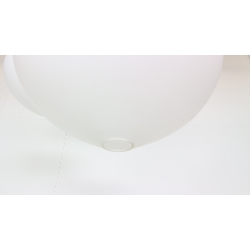 Large Oval Opaline Glass Chandelier Pendant - 1950s