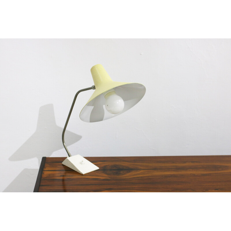 German Vintage Cream Metal Desk Lamp - 1960s