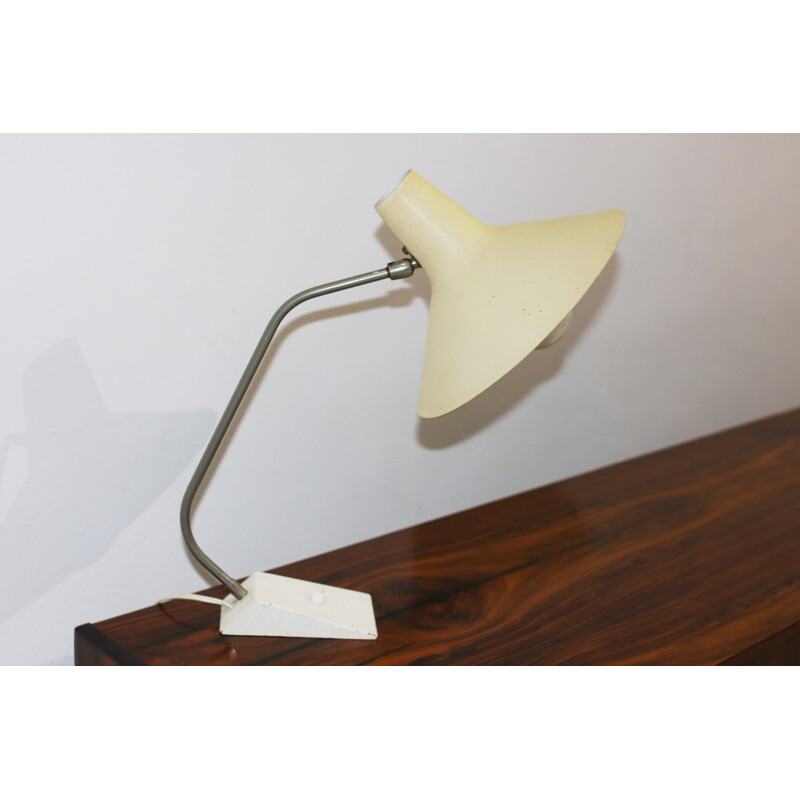 German Vintage Cream Metal Desk Lamp - 1960s