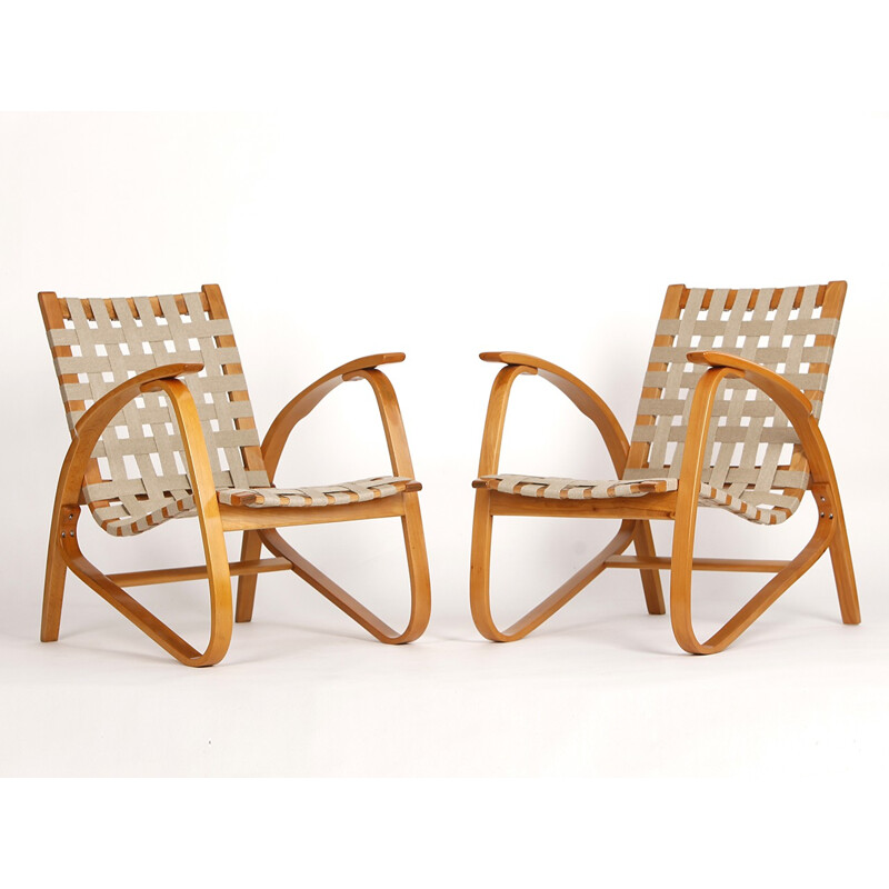 Set of 2 Vintage Armchairs by Jan Vanek for UP Závody - 1930s
